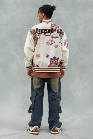 Concert Outfit Owl Patch Embroidered Baseball Jersey