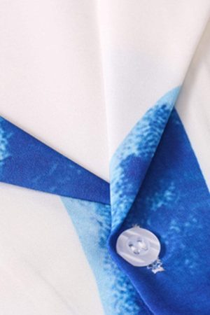 Concert Outfit Palm Digital Print Loose Lapel Short Sleeve Shirt