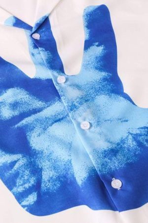 Concert Outfit Palm Digital Print Loose Lapel Short Sleeve Shirt