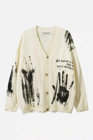 Concert Outfit Palm Graffiti Cardigan