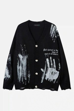 Concert Outfit Palm Graffiti Cardigan