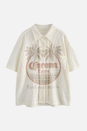 Concert Outfit Palm Tree Short-Sleeve Shirt