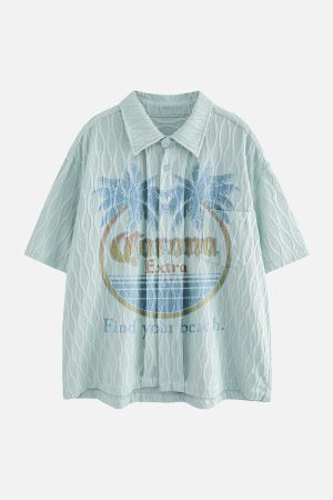 Concert Outfit Palm Tree Short-Sleeve Shirt