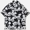 Concert Outfit Panda Print Short-Sleeved Shirt
