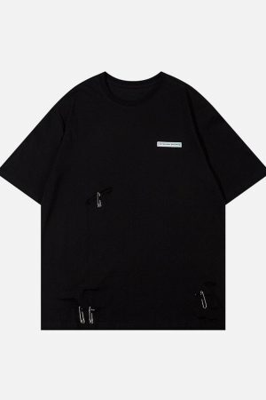 Concert Outfit Paper Clip Decoration Tee