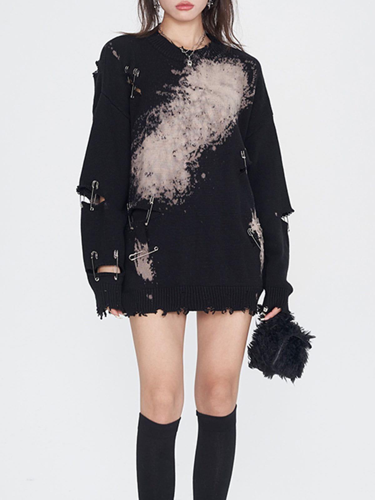 Concert Outfit Paperclip Broken Design Knit Sweater Concert Outfit Paperclip Broken Design Knit Sweater