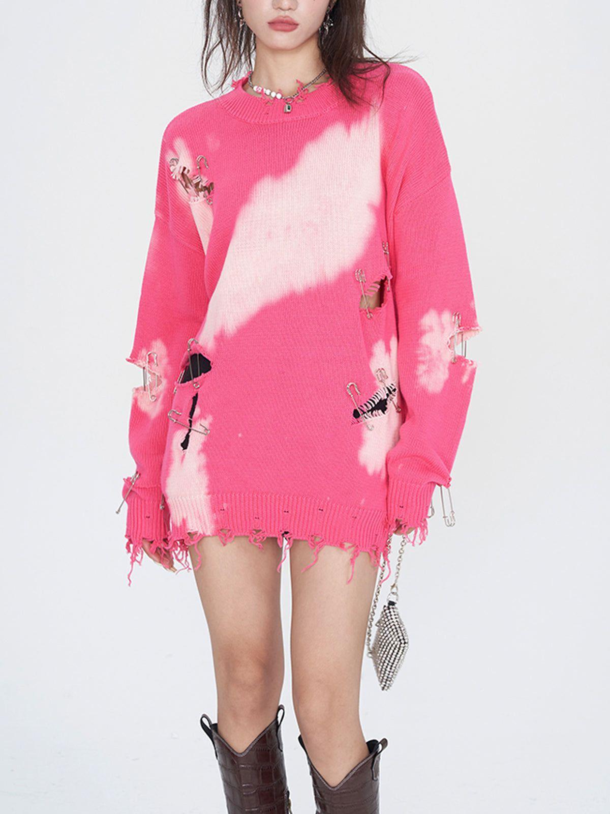 Concert Outfit Paperclip Broken Design Knit Sweater Concert Outfit Paperclip Broken Design Knit Sweater