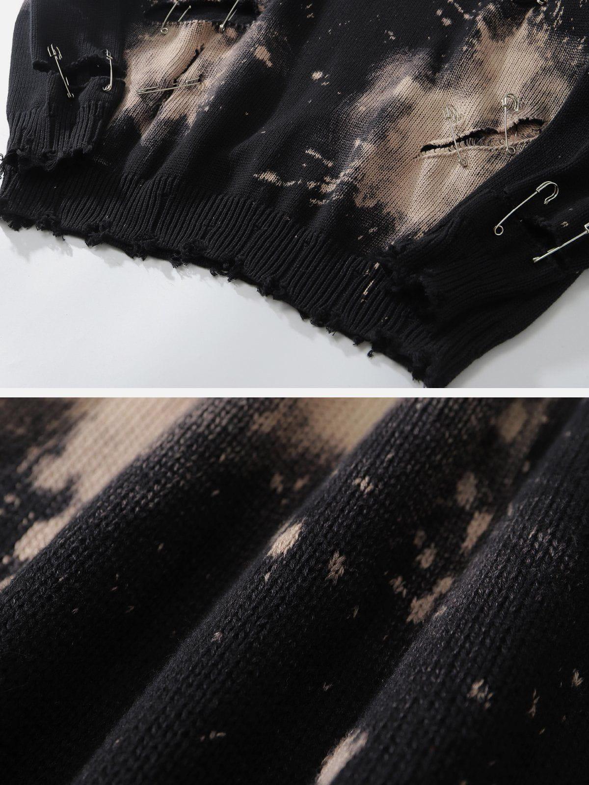 Concert Outfit Paperclip Broken Design Knit Sweater Concert Outfit Paperclip Broken Design Knit Sweater