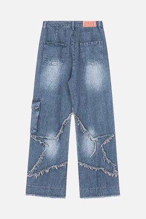 Concert Outfit Patch Embroidered Straight-Leg Jeans