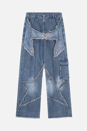 Concert Outfit Patch Embroidered Straight-Leg Jeans