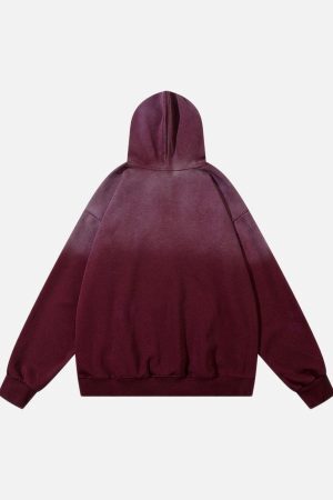Concert Outfit Patch Lettering Embroidered Gradient Color Hoodie
