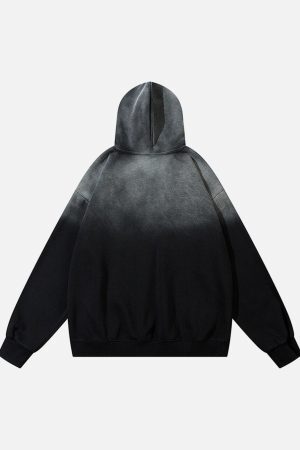 Concert Outfit Patch Lettering Embroidered Gradient Color Hoodie