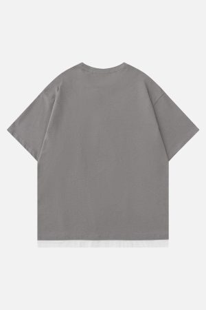 Concert Outfit Patchwork 3D Dimensional Design Tee