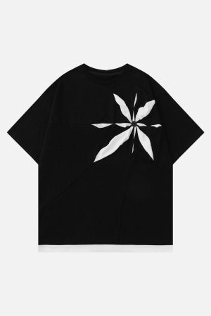 Concert Outfit Patchwork 3D Dimensional Design Tee