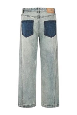 Concert Outfit Patchwork Color Blocking Jeans