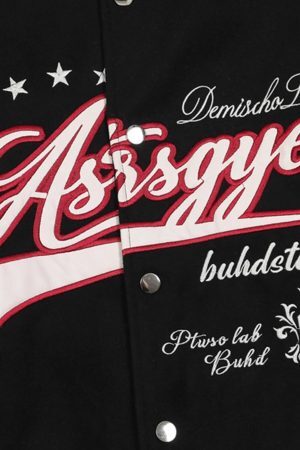 Concert Outfit Patchwork Contrast Embroidered Baseball Jacket