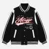 Concert Outfit Patchwork Contrast Embroidered Baseball Jacket