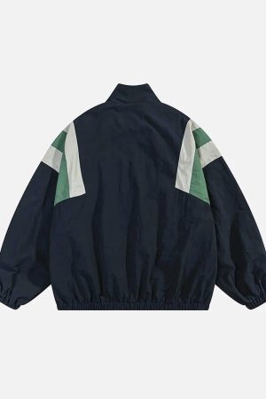 Concert Outfit Patchwork Contrasting Windbreaker Jacket