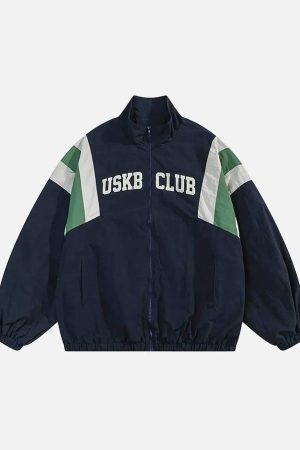 Concert Outfit Patchwork Contrasting Windbreaker Jacket