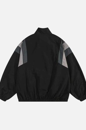 Concert Outfit Patchwork Contrasting Windbreaker Jacket