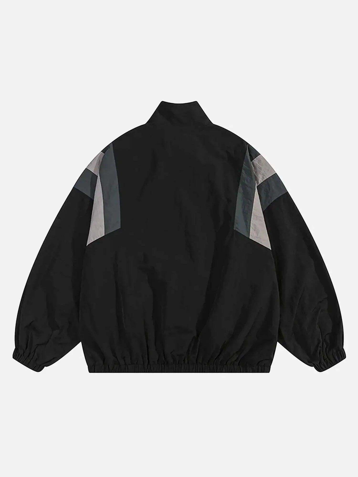 Concert Outfit Patchwork Contrasting Windbreaker Jacket Concert Outfit Patchwork Contrasting Windbreaker Jacket