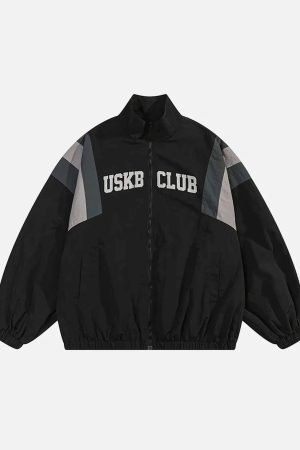 Concert Outfit Patchwork Contrasting Windbreaker Jacket