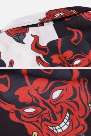 Concert Outfit Patchwork Devil Short Sleeve Shirt