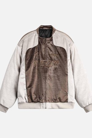 Concert Outfit Patchwork Embroidered Bomber Jacket