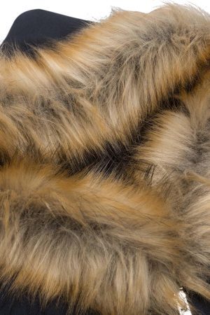 Concert Outfit Patchwork Embroidered Fur Hooded Jacket