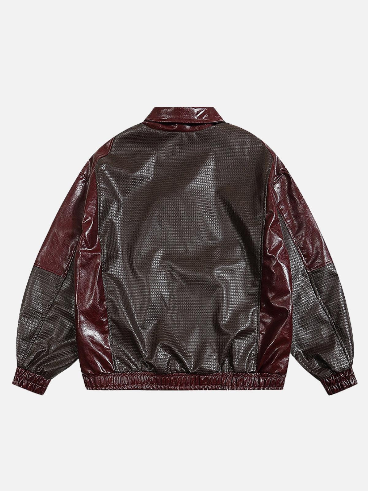 Concert Outfit Patchwork Faux Leather Jacket Concert Outfit Patchwork Faux Leather Jacket