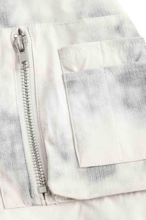 Concert Outfit Patchwork Faux Two-Piece Gradient Hooded Bomber Jacket