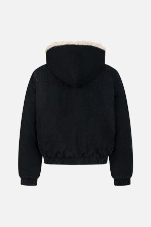 Concert Outfit Patchwork Fur Hooded Quilted Jacket