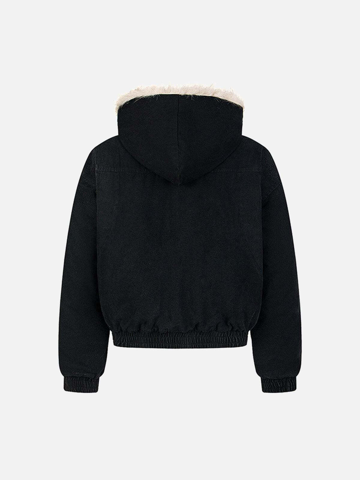 Concert Outfit Patchwork Fur Hooded Quilted Jacket Concert Outfit Patchwork Fur Hooded Quilted Jacket