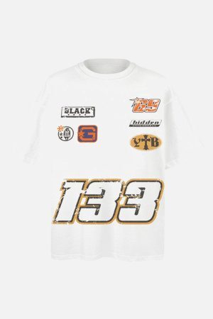 Concert Outfit Patchwork Graphic Print Oversized Tee