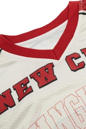 Concert Outfit Patchwork Mesh letter Print Jersey T-Shirt