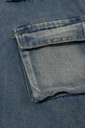 Concert Outfit Patchwork Multi-Pocket Jeans
