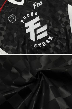 Concert Outfit Patchwork Plaid Jersey Sweatshirt