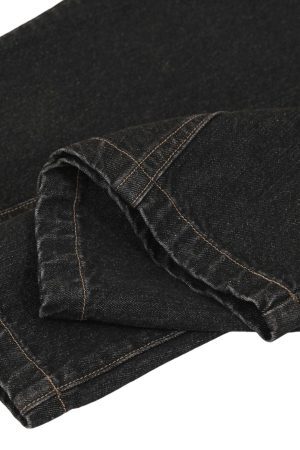 Concert Outfit Patchwork Plaid Pleated Baggy Barrel Jeans