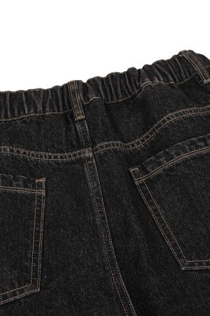 Concert Outfit Patchwork Plaid Pleated Baggy Barrel Jeans