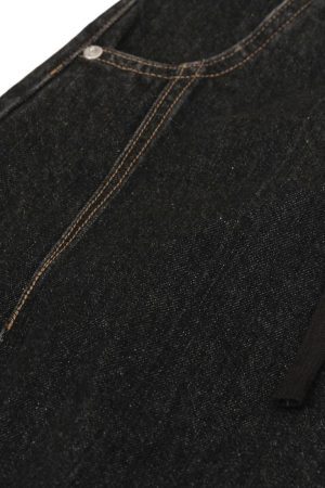 Concert Outfit Patchwork Plaid Pleated Baggy Barrel Jeans