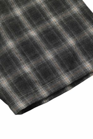 Concert Outfit Patchwork Plaid Short-Sleeve Shirt