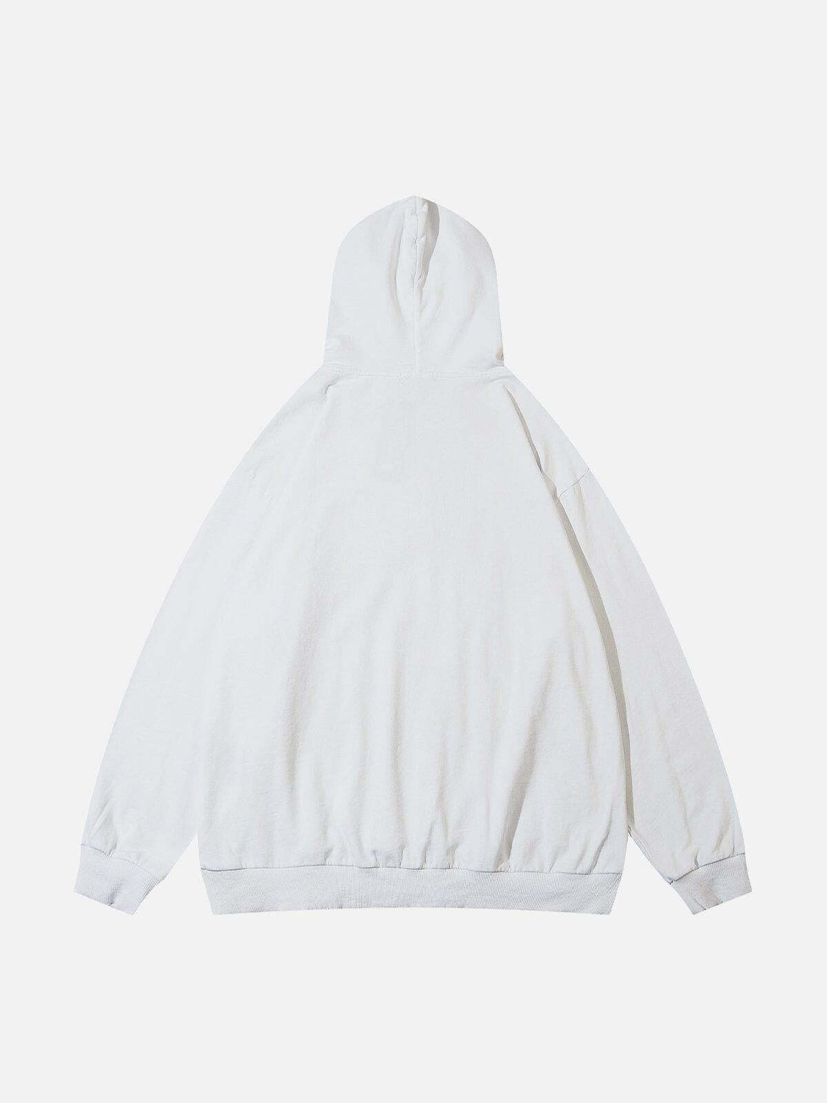 Concert Outfit Patchwork Print Tooth Washed Hoodie Concert Outfit Patchwork Print Tooth Washed Hoodie