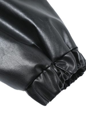 Concert Outfit Patchwork Pu Leather Motorcycle Jacket