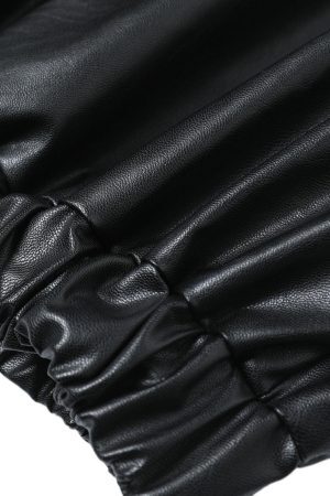 Concert Outfit Patchwork Pu Leather Motorcycle Jacket