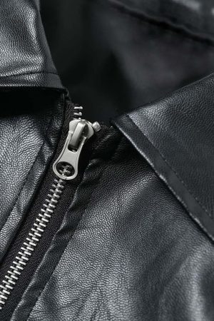 Concert Outfit Patchwork Pu Leather Motorcycle Jacket