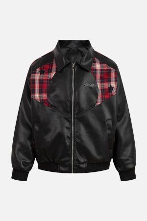 Concert Outfit Patchwork PU Leather Quilted Jacket