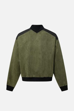 Concert Outfit Patchwork Stand Collar Sweatshirt