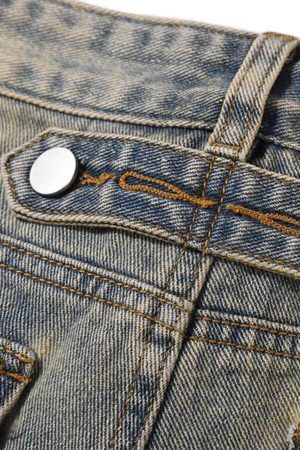 Concert Outfit Patchwork Stressed Jeans