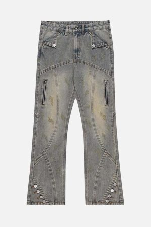 Concert Outfit Patchwork Stressed Jeans