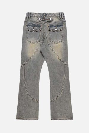 Concert Outfit Patchwork Stressed Jeans